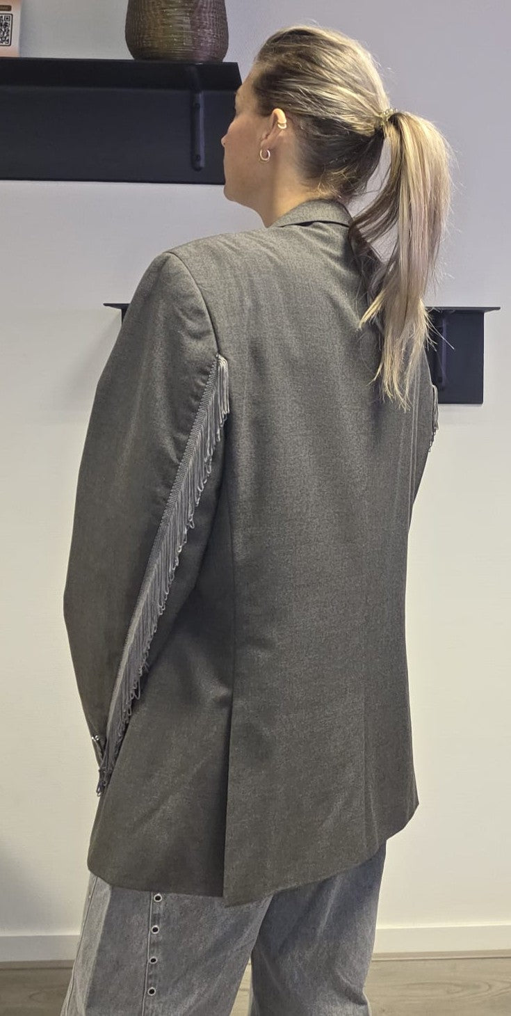 Blazer Grey Fringe