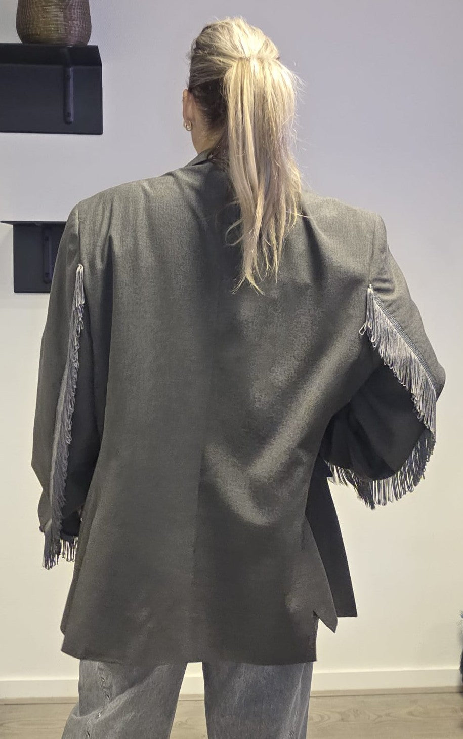 Blazer Grey Fringe