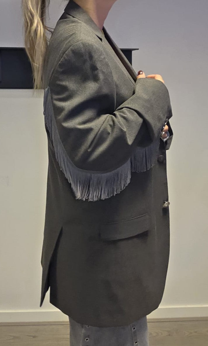 Blazer Grey Fringe